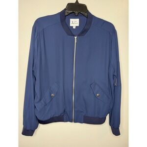 Jules & Leopold Navy Blue Bomber Jacket Full Zip Lightweight Classic